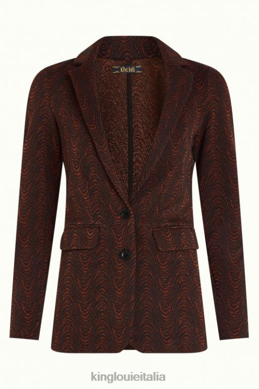 donne King Louie arancia cognac giacca a margherita lunga tempesta abbigliamento 0L484186
