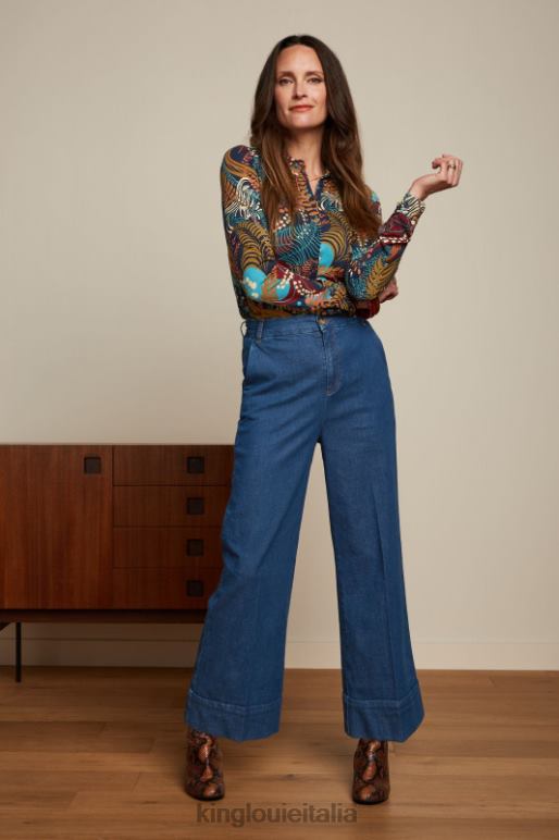 donne King Louie blu usignolo della camicetta abbigliamento 0L484114