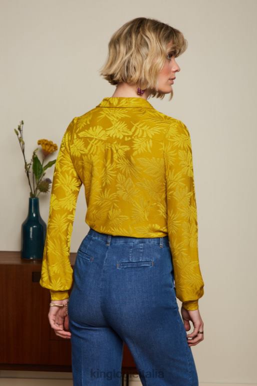 donne King Louie giallo curry camicetta carina pop-up abbigliamento 0L484125