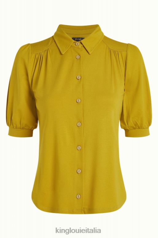 donne King Louie giallo primaverile camicetta carina ecovero light abbigliamento 0L484137