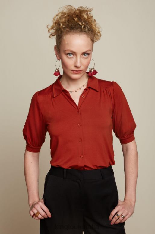 donne King Louie rosso terra di Siena camicetta carina ecovero light abbigliamento 0L484140