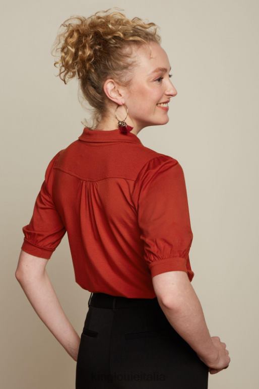 donne King Louie rosso terra di Siena camicetta carina ecovero light abbigliamento 0L484140
