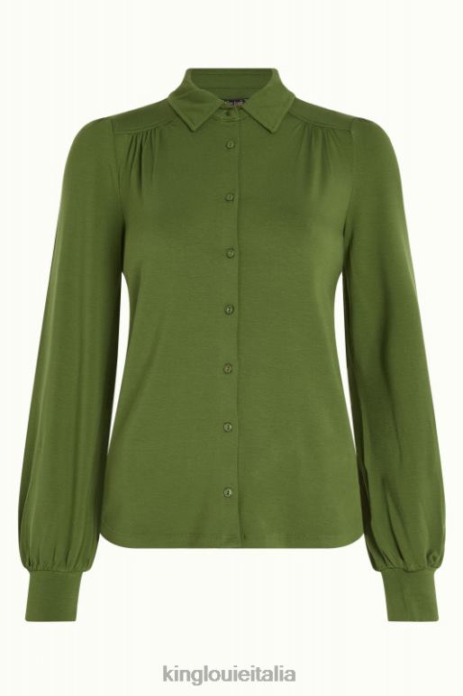 donne King Louie verde oliva camicetta carina ecovero light abbigliamento 0L484134