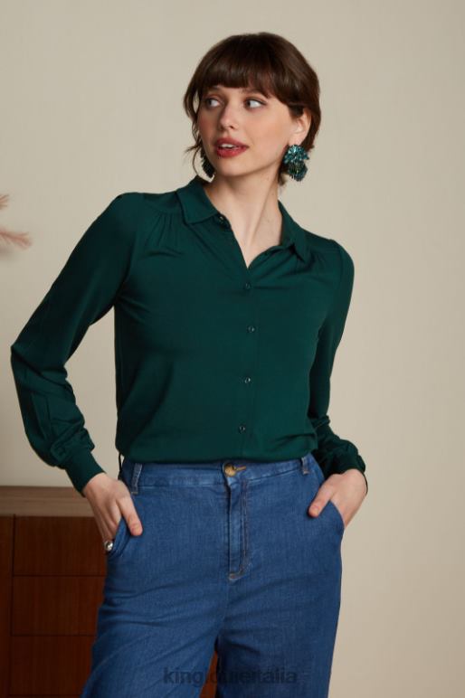 donne King Louie verde pino camicetta carina ecovero light abbigliamento 0L484133
