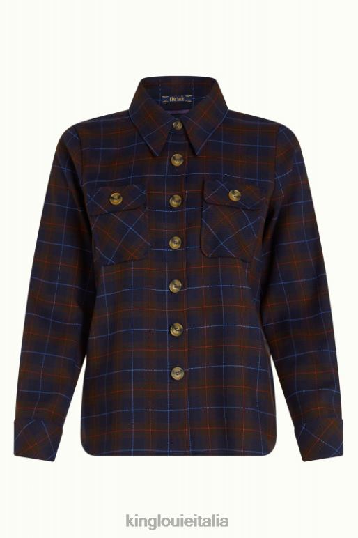 donne King Louie blu Giacca Janice a quadri Pandora abbigliamento 0L484179