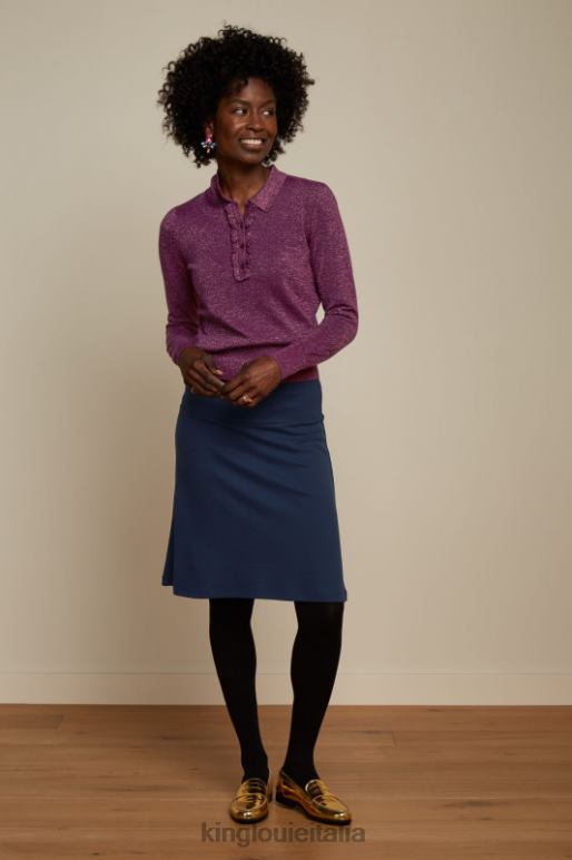 donne King Louie blu serale gonna con bordo milano uni abbigliamento 0L484166