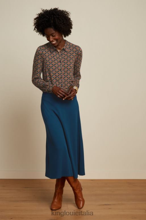 donne King Louie stagno blu gonna juno milano crêpe abbigliamento 0L484164