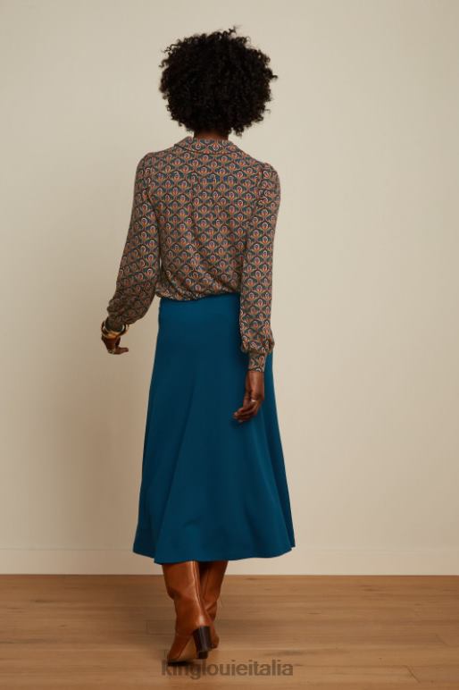 donne King Louie stagno blu gonna juno milano crêpe abbigliamento 0L484164