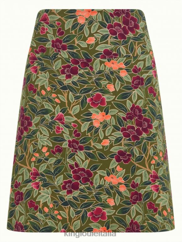donne King Louie verde oliva gonna con bordo bellevue abbigliamento 0L484156