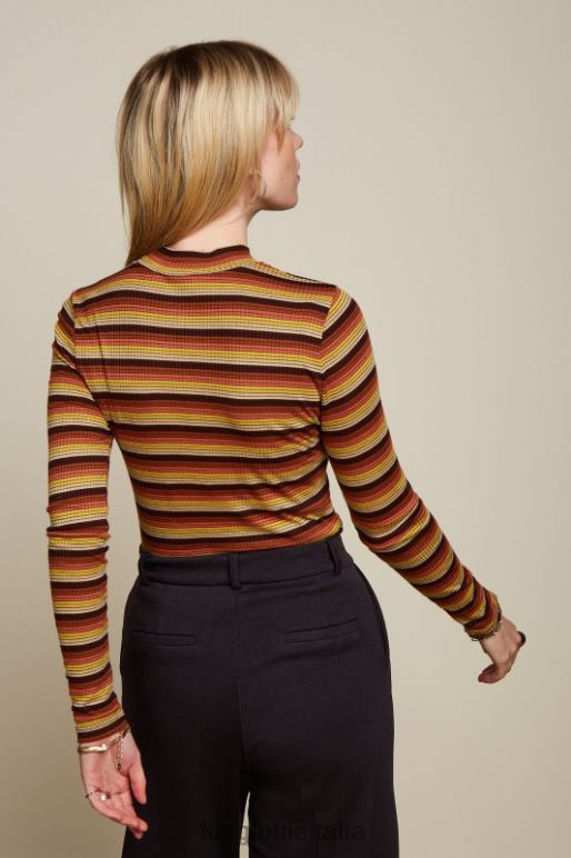 donne King Louie arancia mango top tartaruga a righe Vanna abbigliamento 0L48445