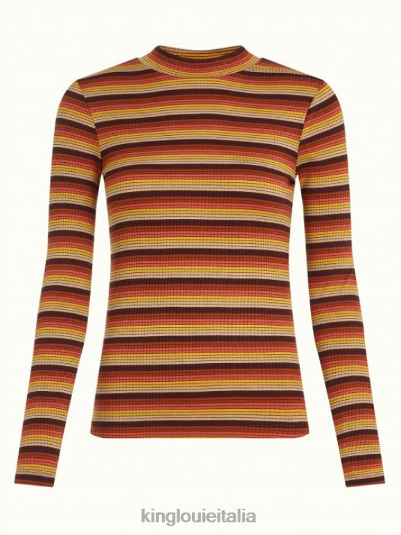 donne King Louie arancia mango top tartaruga a righe Vanna abbigliamento 0L48445