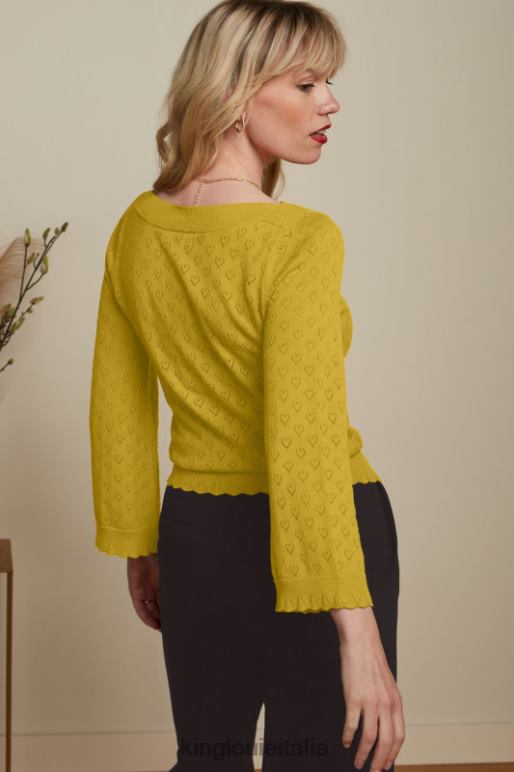 donne King Louie giallo curry audrey tromba manica cuore aperto abbigliamento 0L48481