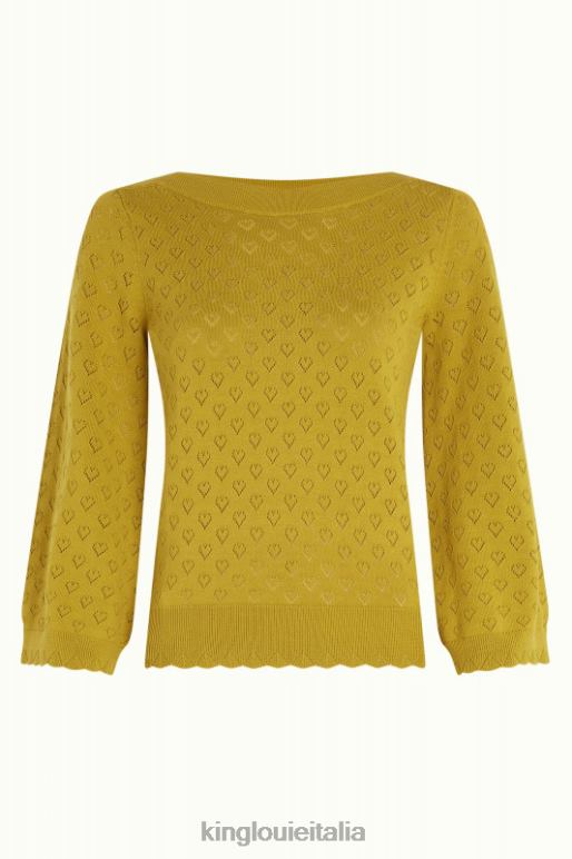 donne King Louie giallo curry audrey tromba manica cuore aperto abbigliamento 0L48481