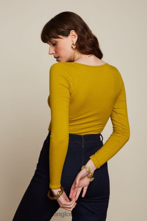 donne King Louie giallo curry carice v top uni rib abbigliamento 0L48450