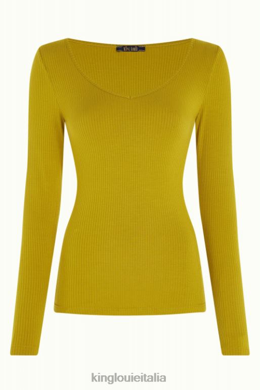 donne King Louie giallo curry carice v top uni rib abbigliamento 0L48450