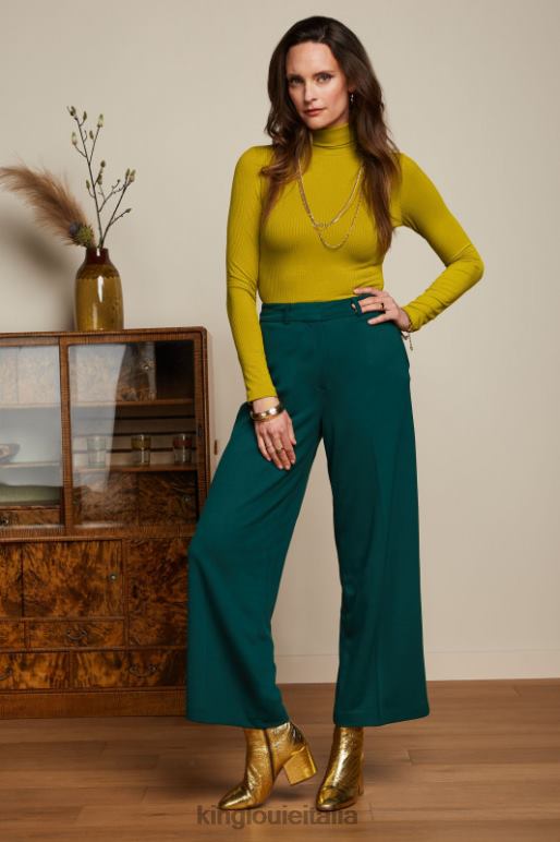 donne King Louie giallo curry top a collo alto a coste unite abbigliamento 0L48446