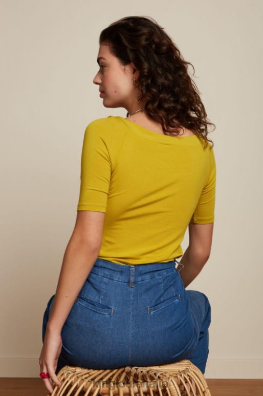 donne King Louie giallo primaverile Sarah Top Ecovero Luce abbigliamento 0L484106