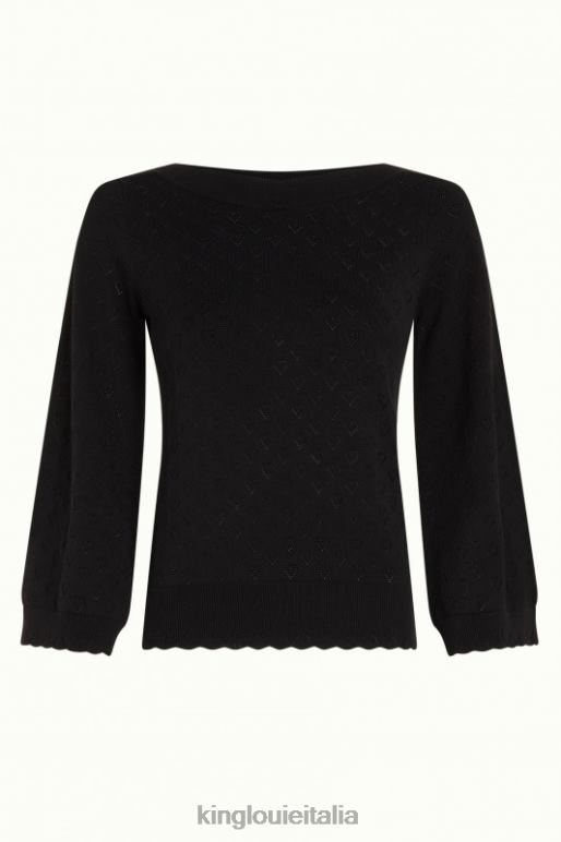 donne King Louie nero audrey tromba manica cuore aperto abbigliamento 0L48482