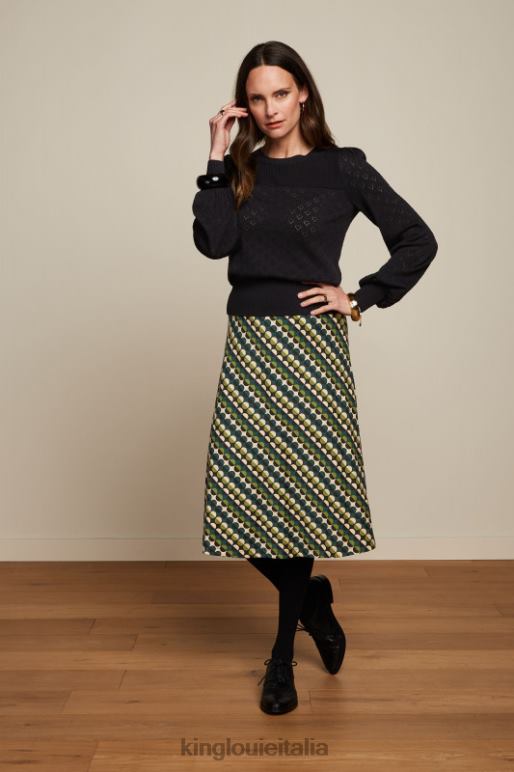 donne King Louie nero bella manica a campana top cuore aperto abbigliamento 0L48487