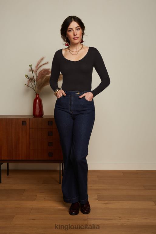 donne King Louie nero carice v top uni rib abbigliamento 0L48452