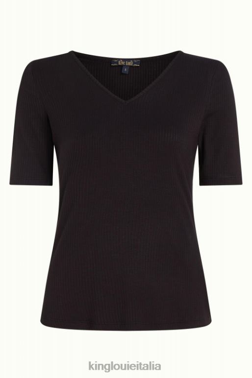 donne King Louie nero carice v top uni rib abbigliamento 0L48498