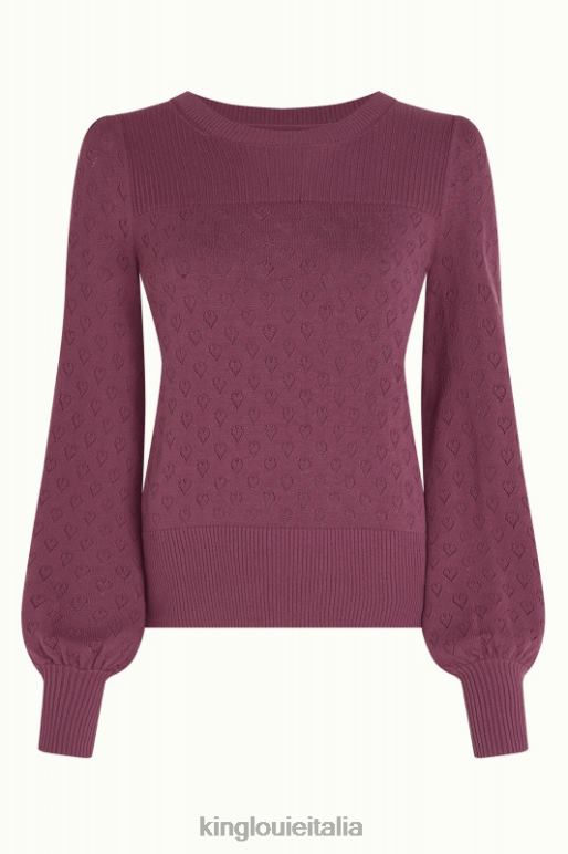 donne King Louie rosso bordeaux bella manica a campana top cuore aperto abbigliamento 0L48489