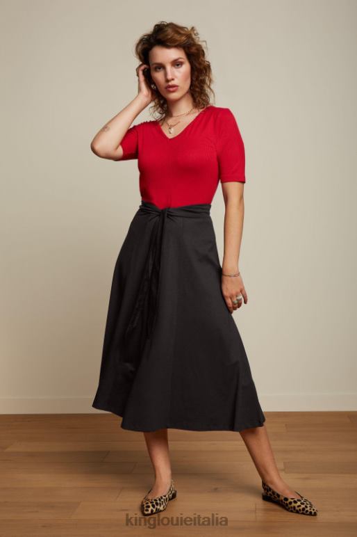 donne King Louie rosso rubino carice v top uni rib abbigliamento 0L484100
