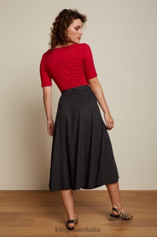 donne King Louie rosso rubino carice v top uni rib abbigliamento 0L484100