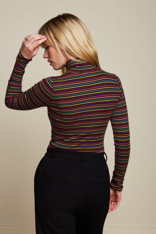 donne King Louie umbra top con collo alto e riga rolla abbigliamento 0L48457