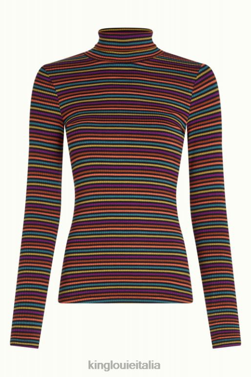 donne King Louie umbra top con collo alto e riga rolla abbigliamento 0L48457