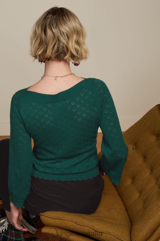donne King Louie verde libellula audrey tromba manica cuore aperto abbigliamento 0L48484