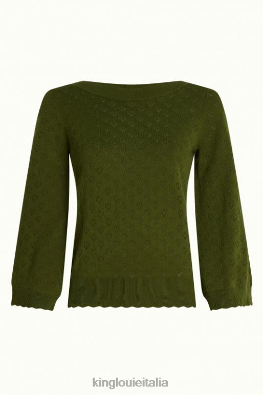 donne King Louie verde oliva audrey tromba manica cuore aperto abbigliamento 0L48483