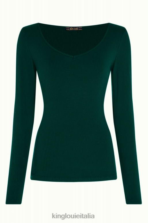 donne King Louie verde pino carice v top uni rib abbigliamento 0L48453