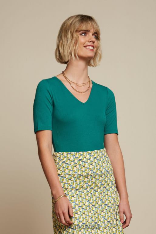 donne King Louie verde ponderoso carice v top uni rib abbigliamento 0L48499