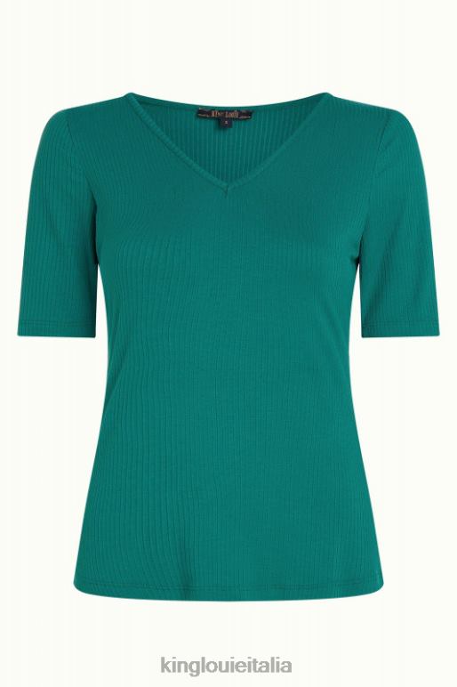 donne King Louie verde ponderoso carice v top uni rib abbigliamento 0L48499