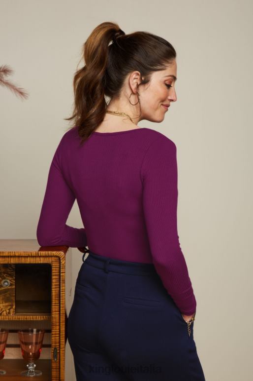 donne King Louie viola caspia carice v top uni rib abbigliamento 0L48451