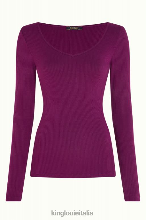 donne King Louie viola caspia carice v top uni rib abbigliamento 0L48451