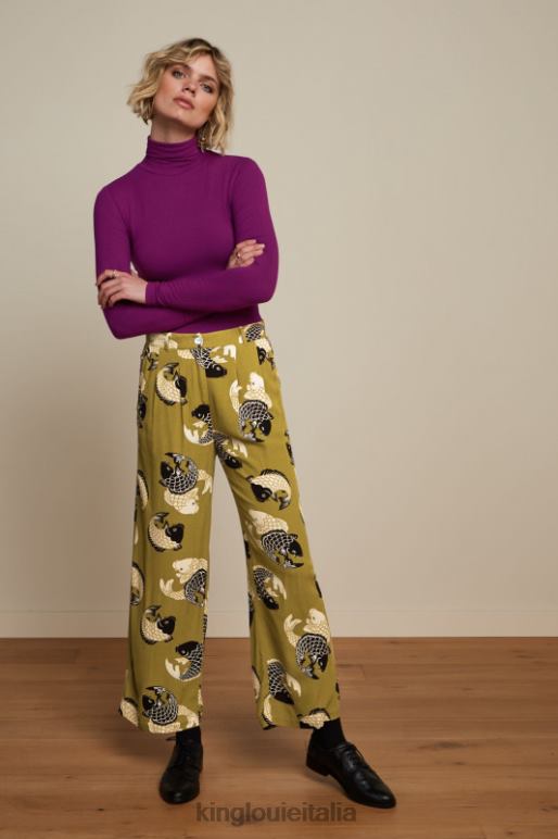 donne King Louie viola caspia top a collo alto a coste unite abbigliamento 0L48448