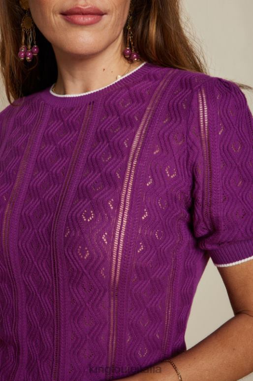 donne King Louie viola scintillante agnes puff top herrero abbigliamento 0L484101