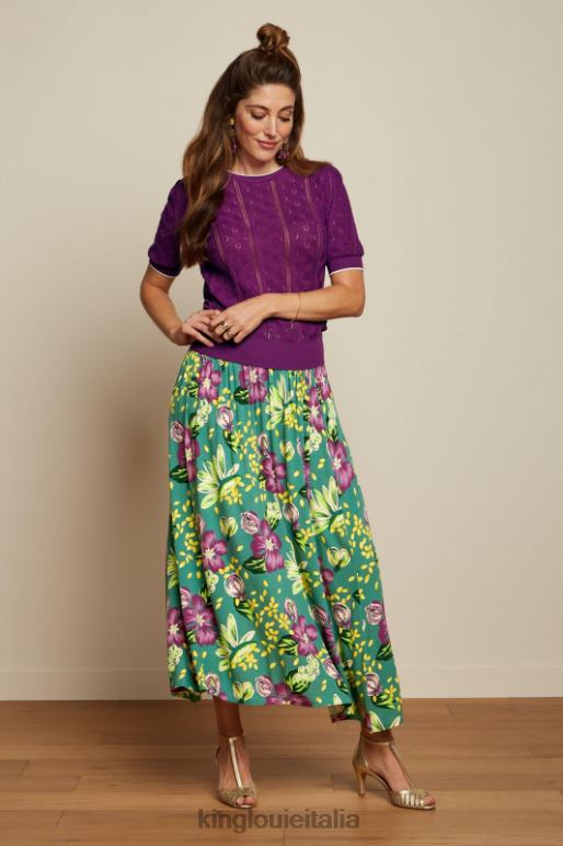 donne King Louie viola scintillante agnes puff top herrero abbigliamento 0L484101