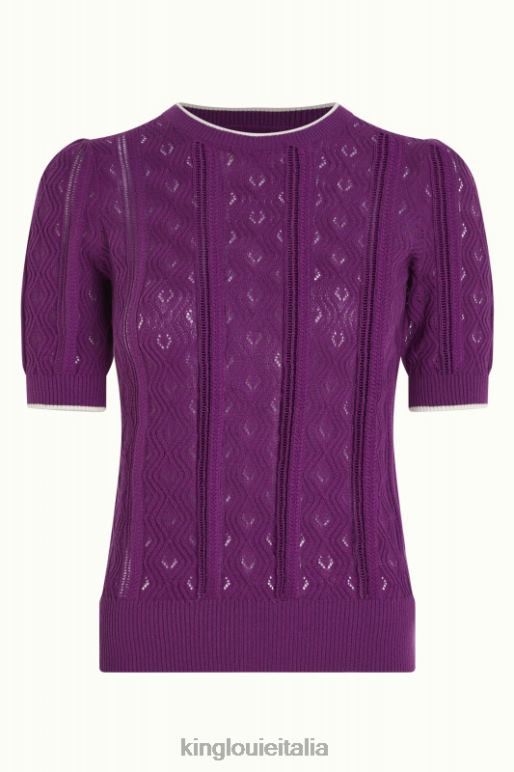 donne King Louie viola scintillante agnes puff top herrero abbigliamento 0L484101