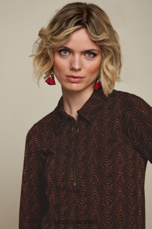 donne King Louie arancia cognac vestito con zip a tunica tempesta abbigliamento 0L48423