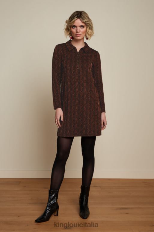 donne King Louie arancia cognac vestito con zip a tunica tempesta abbigliamento 0L48423