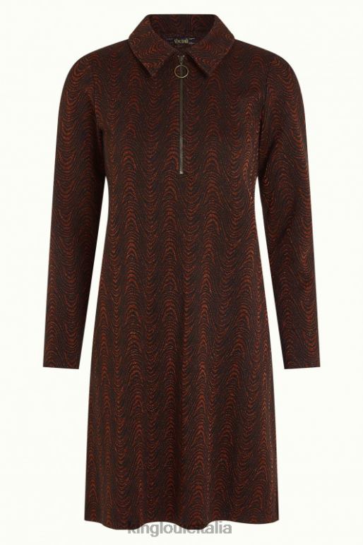 donne King Louie arancia cognac vestito con zip a tunica tempesta abbigliamento 0L48423