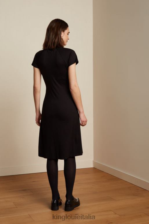 donne King Louie nero abito incrociato ecovero classico abbigliamento 0L48432