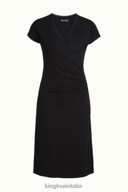 donne King Louie nero abito incrociato ecovero classico abbigliamento 0L48432