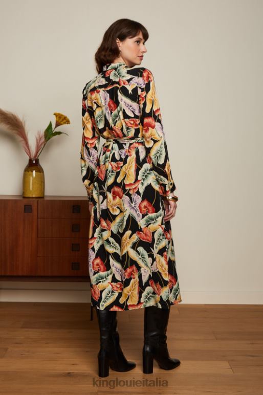 donne King Louie nero abito midi oliva marmora abbigliamento 0L48429