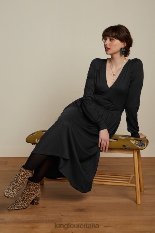 donne King Louie nero loretta abito ecovero classico abbigliamento 0L4842