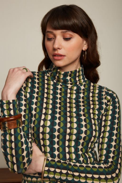 donne King Louie verde pino vestito dolcevita di Betsy Quincy abbigliamento 0L4848