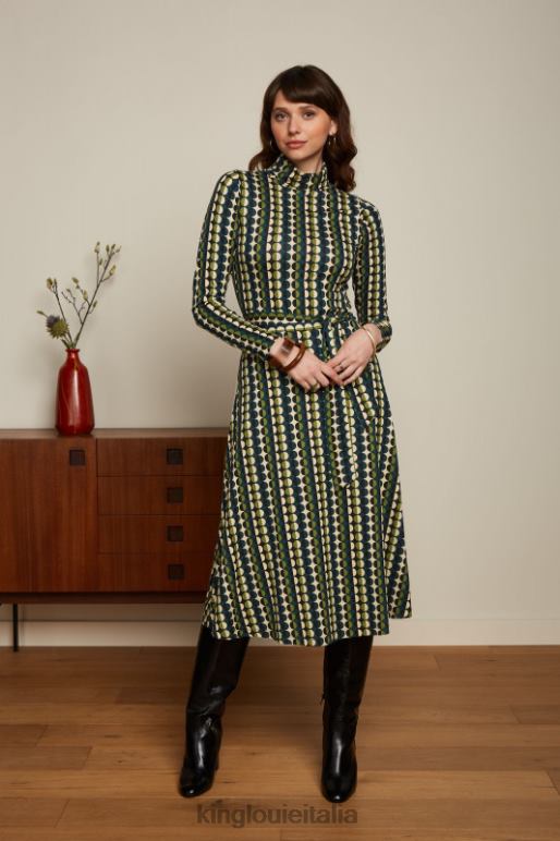 donne King Louie verde pino vestito dolcevita di Betsy Quincy abbigliamento 0L4848
